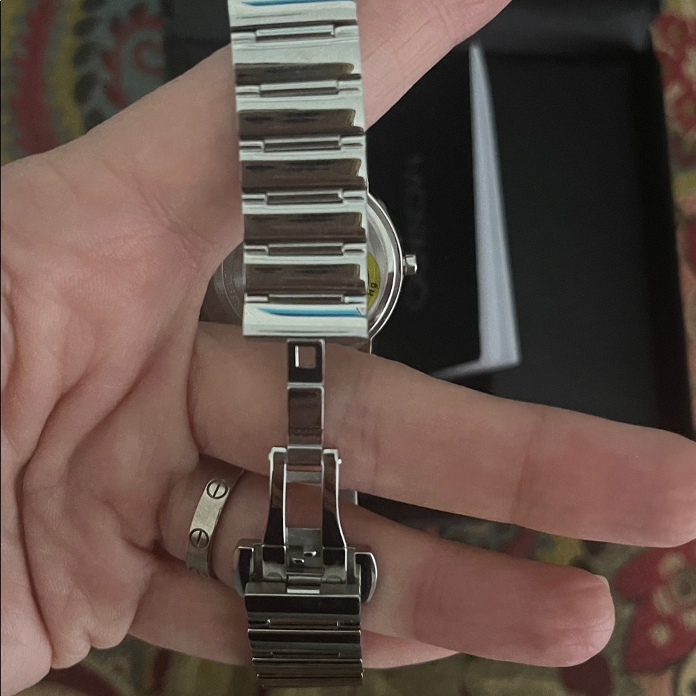 Movado Silver Timepiece with Crystal Accents - Picture 7 of 8